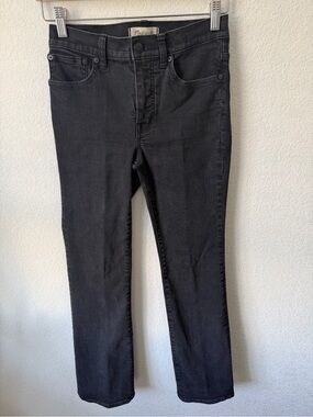 Madewell Kick Out Full-Length Mid Rise Jeans in Black Forest